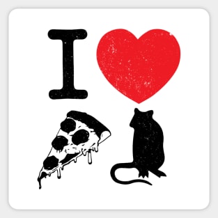 I HEART PIZZA RAT Sticker